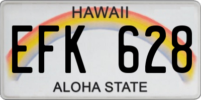 HI license plate EFK628