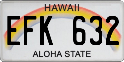 HI license plate EFK632