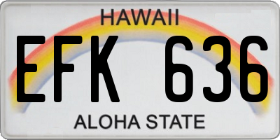 HI license plate EFK636