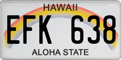 HI license plate EFK638