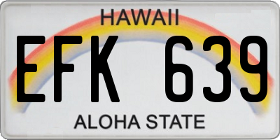 HI license plate EFK639