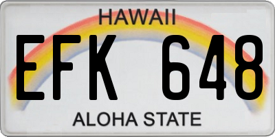 HI license plate EFK648