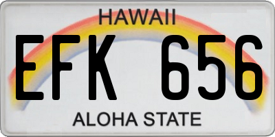 HI license plate EFK656