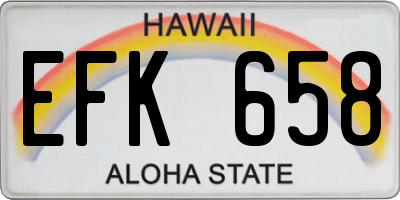 HI license plate EFK658