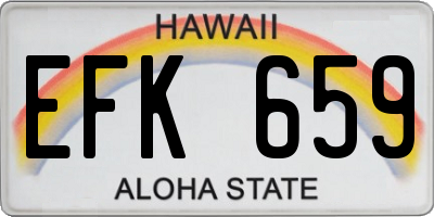 HI license plate EFK659