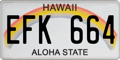 HI license plate EFK664