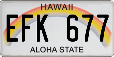 HI license plate EFK677