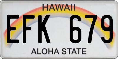 HI license plate EFK679