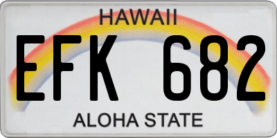 HI license plate EFK682