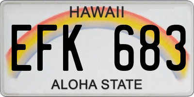 HI license plate EFK683