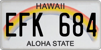 HI license plate EFK684