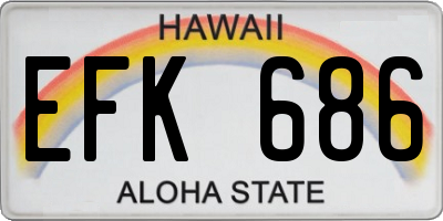 HI license plate EFK686