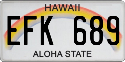 HI license plate EFK689