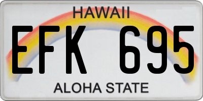 HI license plate EFK695