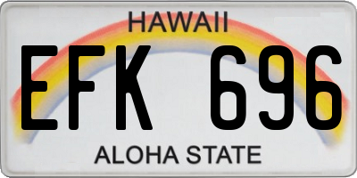 HI license plate EFK696