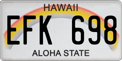 HI license plate EFK698