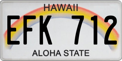 HI license plate EFK712