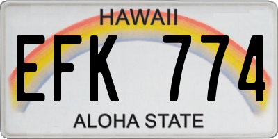 HI license plate EFK774
