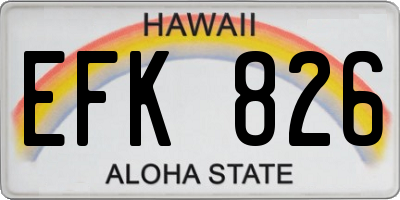 HI license plate EFK826