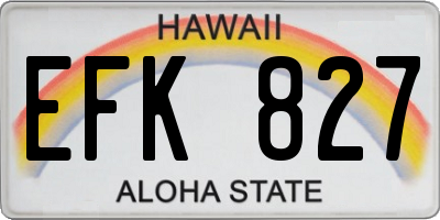 HI license plate EFK827