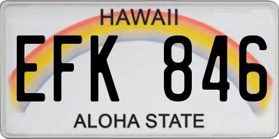 HI license plate EFK846