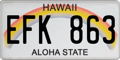 HI license plate EFK863