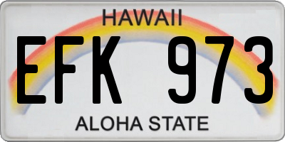 HI license plate EFK973