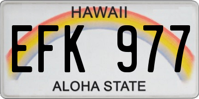 HI license plate EFK977