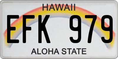 HI license plate EFK979