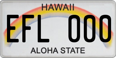HI license plate EFL000