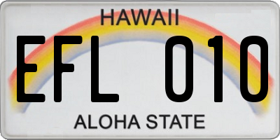 HI license plate EFL010