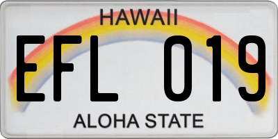 HI license plate EFL019