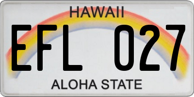HI license plate EFL027