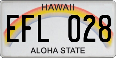 HI license plate EFL028