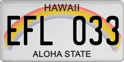 HI license plate EFL033