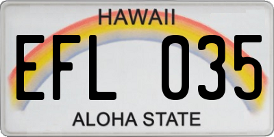 HI license plate EFL035