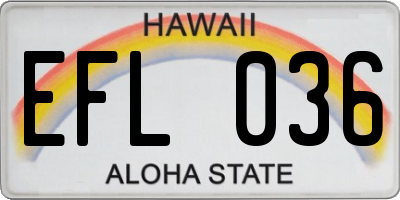 HI license plate EFL036