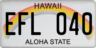 HI license plate EFL040