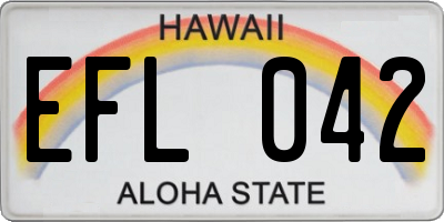 HI license plate EFL042