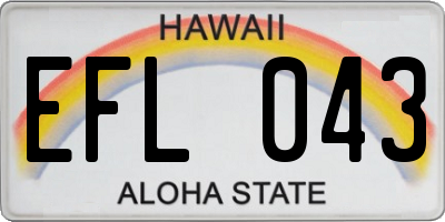 HI license plate EFL043