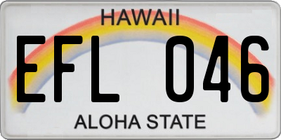 HI license plate EFL046