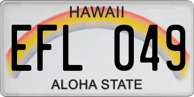 HI license plate EFL049