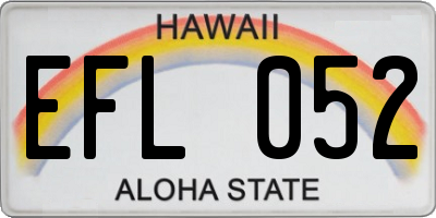 HI license plate EFL052
