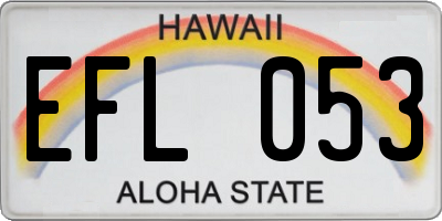 HI license plate EFL053