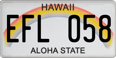 HI license plate EFL058