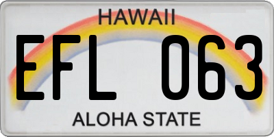 HI license plate EFL063