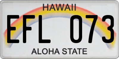 HI license plate EFL073