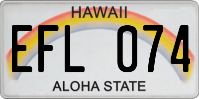 HI license plate EFL074