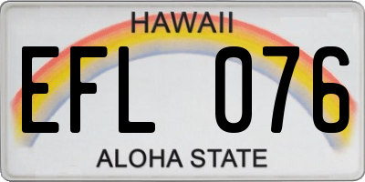 HI license plate EFL076