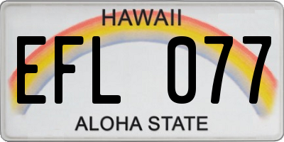 HI license plate EFL077